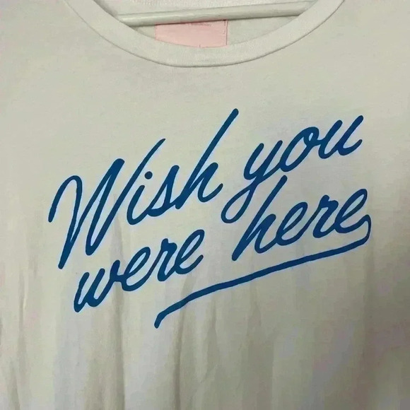 Ban.do "Wish you were here" Pom Pom Tee T-Shirt size L - Picture 5 of 9